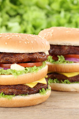 Doubleburger Double Burger Hamburger Closeup Nahaufnahme Fleisch