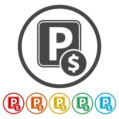 Parking Icon Vector, Paid parking icon 