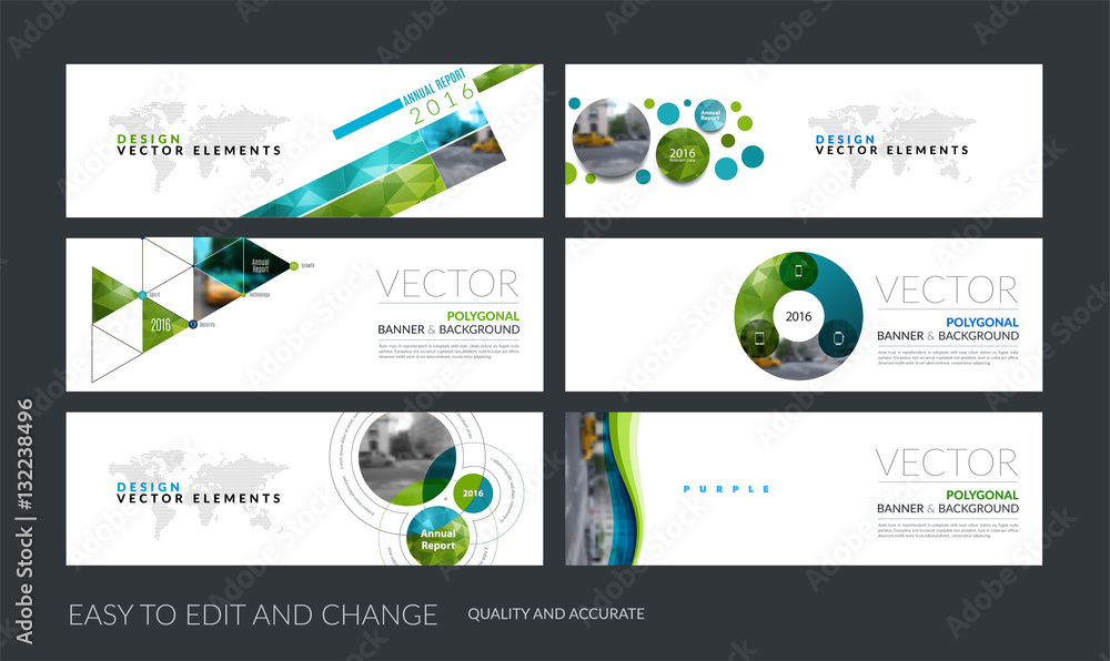 Canvas Prints vector set of modern horizontal website banners with colourful s