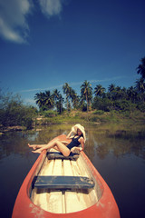 fashion model in tropic