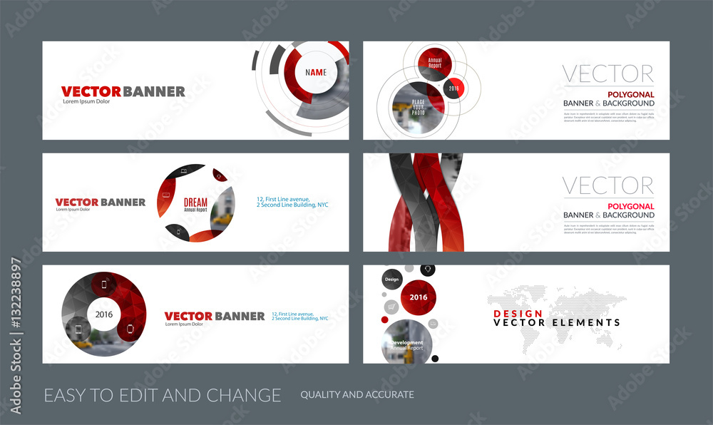 Canvas Prints vector set of modern horizontal website banners with colourful s