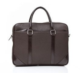 black leather men casual or business briefcase