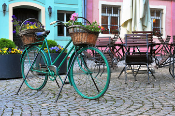 Fototapeta na wymiar Colorful bike in the street