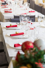 serving table for christmas dinner
