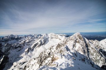 Obraz premium Gerlachovský štít. Winter in High Tatras Mountains. High Tatry. Slovakia. Vysoke Tatry.