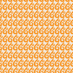 Fototapeta premium Orange vector swirls seamless pattern