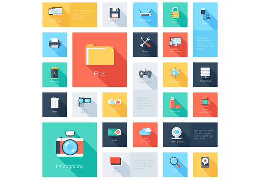 Media and Tech Grid Illustration