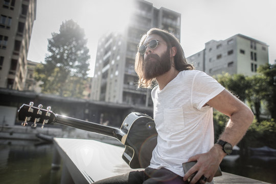 Fashionable musician's portrait