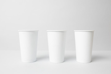 White paper cups mockup