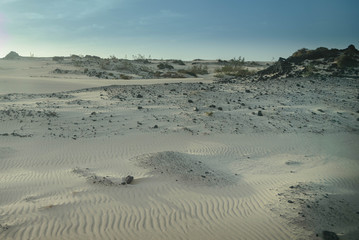 Parque Natural de Las Dunas de arena blanca en Corralejo, Fuerteventura, Islas Canarias