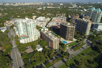 Naklejka premium Aerial photo of buildings in Coconut Grove Florida
