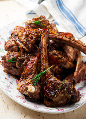 Lamb chops grills. Holiday table