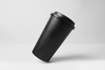 Blank angled black paper cup