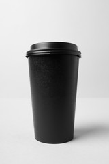 Black paper cup mockup
