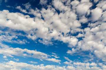 Light clouds at sunrise sky