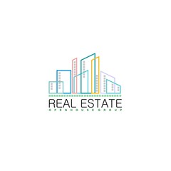 Real Estate logo design template. Corporate branding identity
