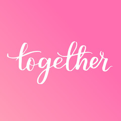 handwritten lettering quote about love to valentines day design or wedding invitation or poster, home decor and other, calligraphy vector illustration. White ink on dreamy gradient background.