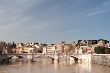 Fototapeta na wymiar Rom Stadtansicht über den Tiber