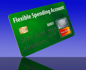 Flexible Spending Account debit card that is a mock card is  seen here. This is a card used to pay medical costs from a medical spending account.