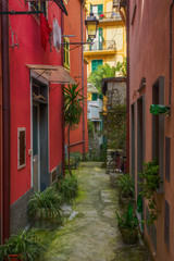 Fototapeta na wymiar picturesque alley in Monterosso, Italy