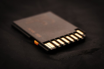 memory card on a black background