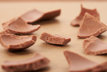 Chocolate slices on the table