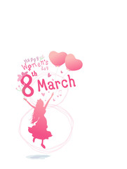 Happy womens day design on white background