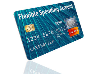 Flexible Spending Account debit card that is a mock card is  seen here. This is a card used to pay medical costs from a medical spending account.
