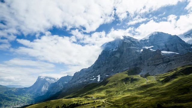 Eiger in Bernese Oberland in Switzerland - Time Lapse Video