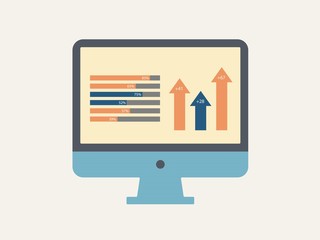 Computer screen with infographics concept