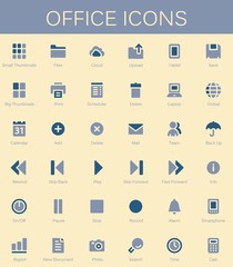 Back office services and documents tools icons. Modern vector pi