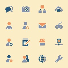 Fototapeta premium Social media mobile icons, infographics symbols.