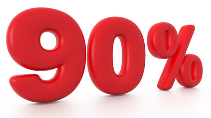 Red Bubble Text 90 Percent