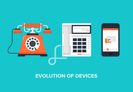 Flat Phone Evolution Illustration