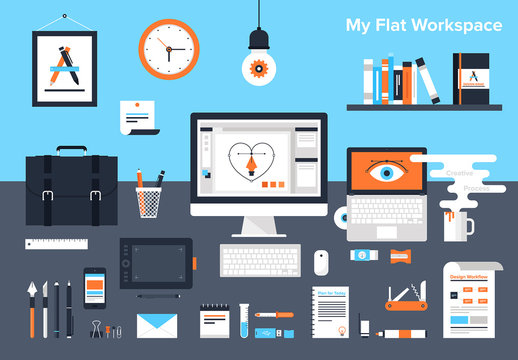 Flat Workspace Illustration