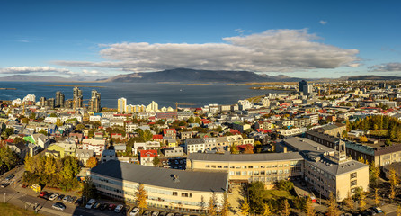 Reykjavik in Iceland viewed from above