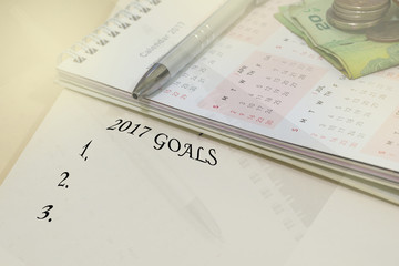 double exposure 2017 goals list with calendar