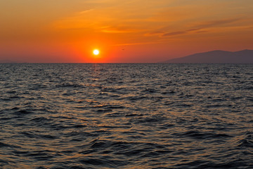 Sunset over the sea.