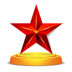 Modern Star Award. Shiny Vector Illustration.  Trophy, Challenge Prize. Beautiful Label Design. Isolated  