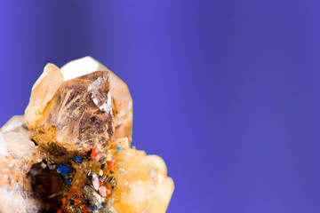 Druse rhinestone and amethyst with inclusions of semiprecious 