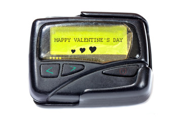 Old pager on a white background