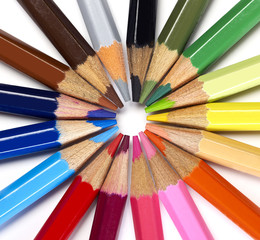 Naklejka premium Pencils togheter close-up