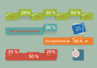 Sale Banner Design.  Advertising shopping flyers, discount banne