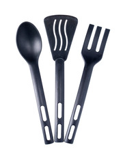 Plastic fork, spoon and blade for kitchen