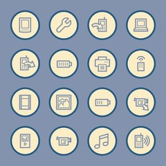 Mobile content web icons set