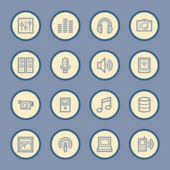 Media Web Icons Set