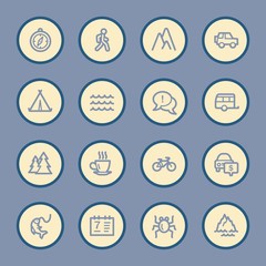 Travel web icons set