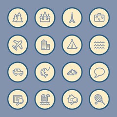 Travel web icons set