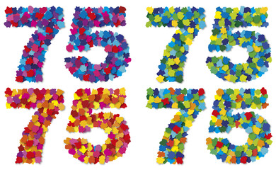 Zahlen aus bunten Papierschnipseln