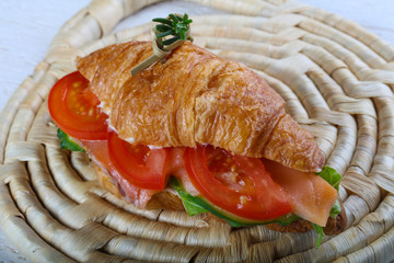 Croissant with salmon